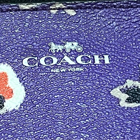 Coach F56027 Purple Bramble Rose PVC Leather Zip Wristlet - Picture 9 of 9